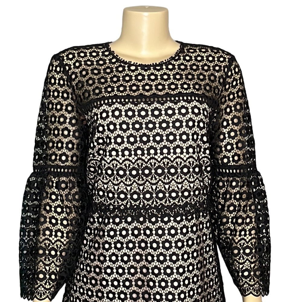 J.Crew black eyelet nude lined dress size 8 Like New!